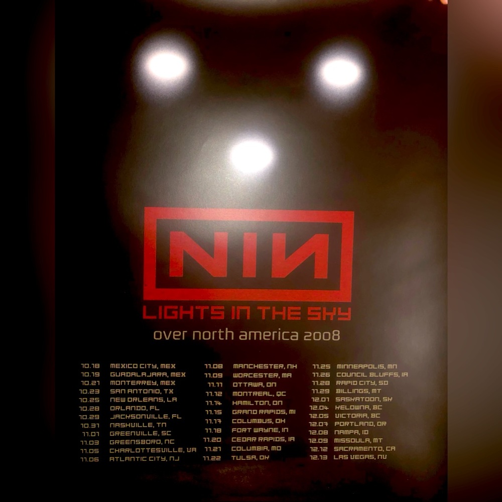 NIN poster “Lights in the Sky over North America” 2008